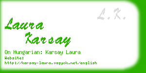 laura karsay business card